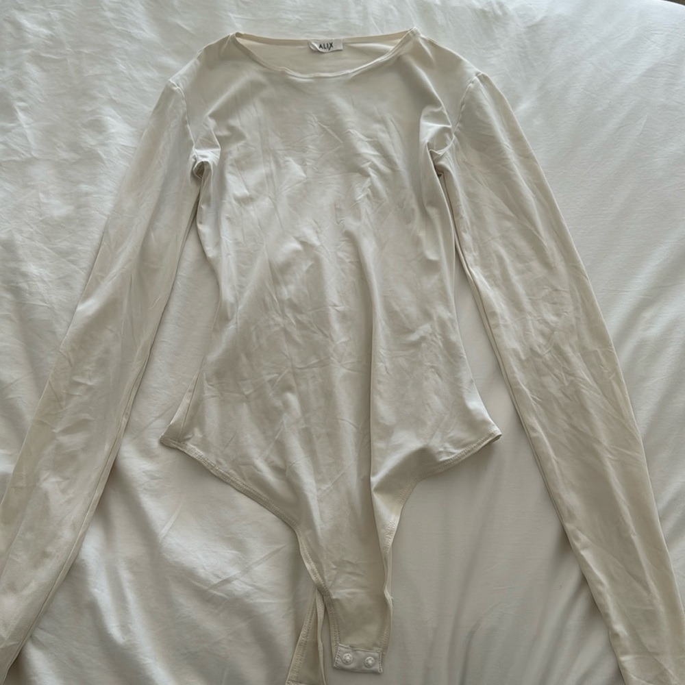 ALIX White Long Sleeve Bodysuit